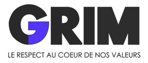 Logo avec slogan de la société Grim