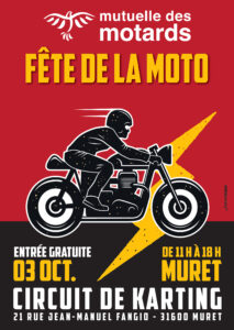 Affiche de la fête de la moto 2026 de la Mutuelle des Motards de Toulouse